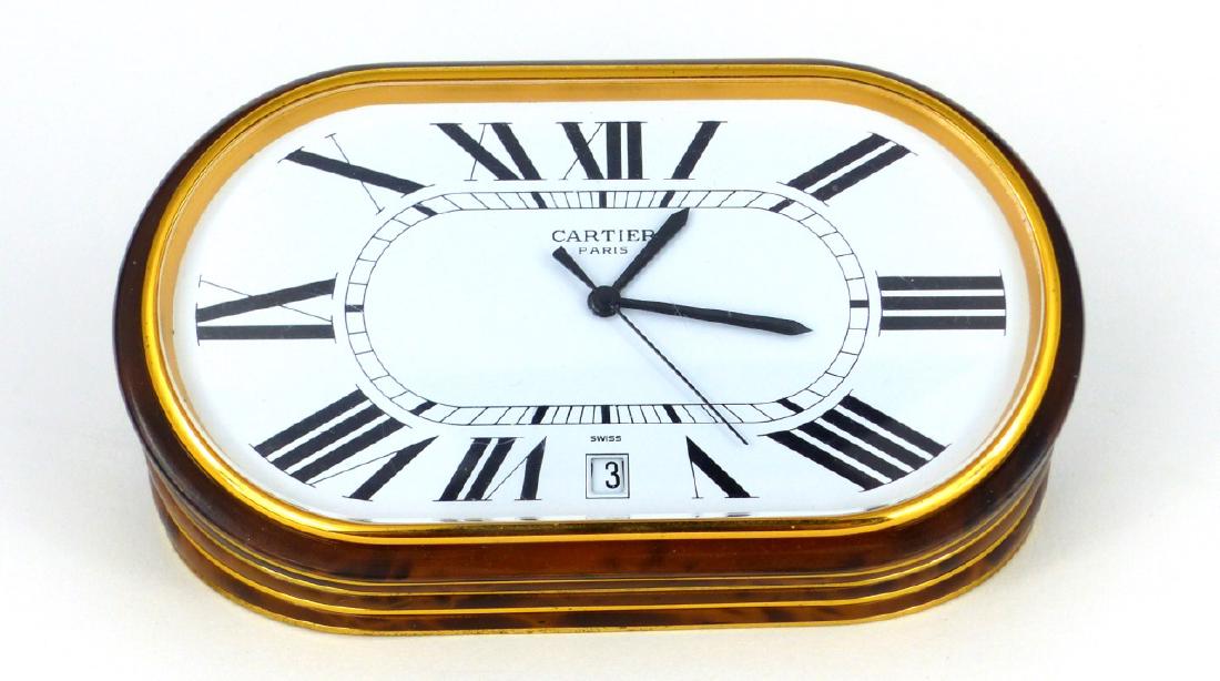 CARTIER 'LES MUST DE CARTIER' ENAMEL DESK CLOCK (1 of 8)