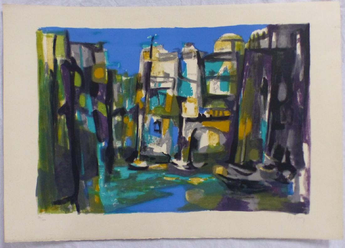MARCEL MOULY 'FACADES SUR LA PONT' LITHOGRAPH (1 of 4)