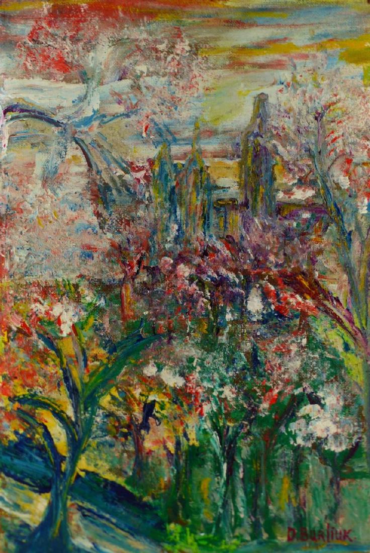 DAVID BURLIUK 'CENTRAL PARK' OIL PAINTING ON BOARD (1 of 8)