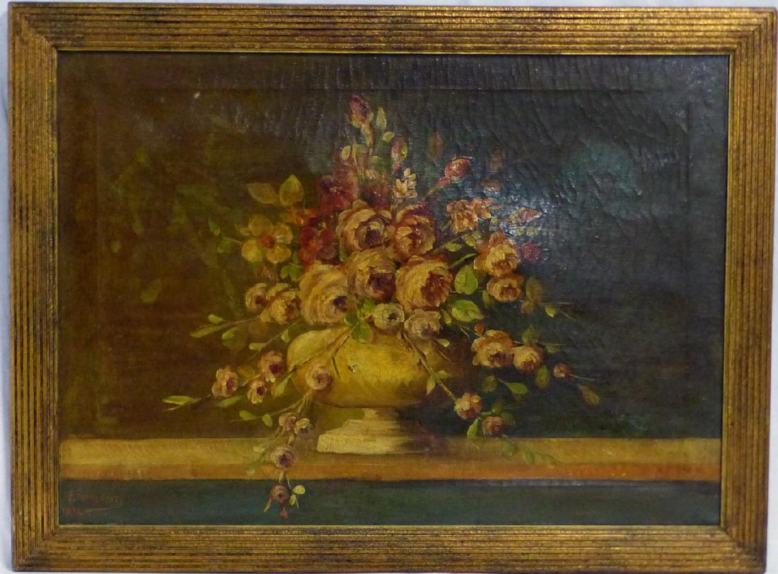 E. FORMENTATI STILL LIFE OIL PAINTING CANVAS 1894 (1 of 5)