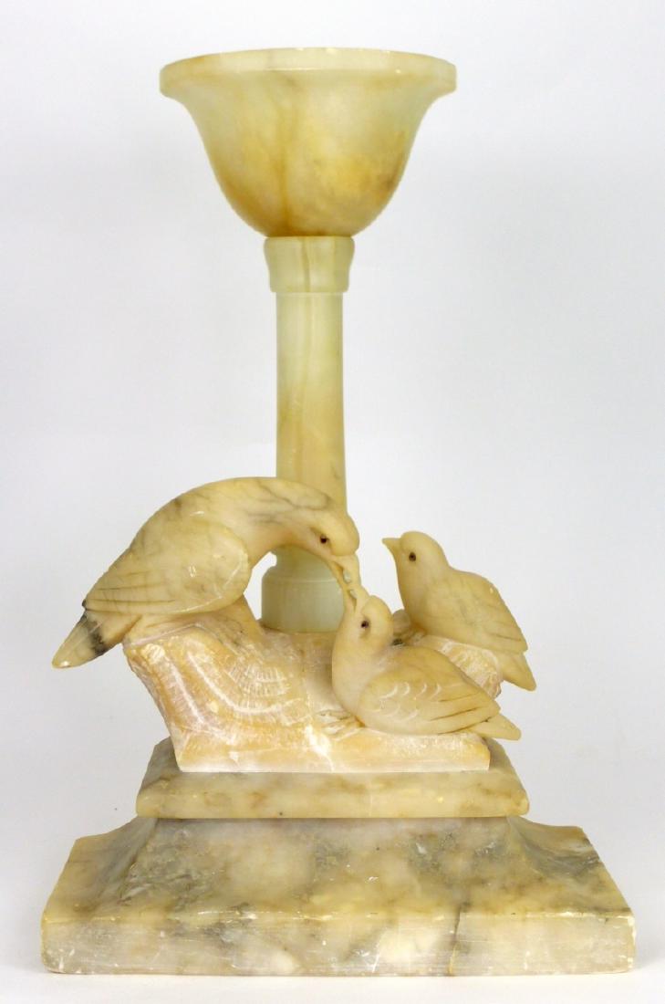 CARVED ALABASTER FIGURAL BIRD LAMP (1 of 7)
