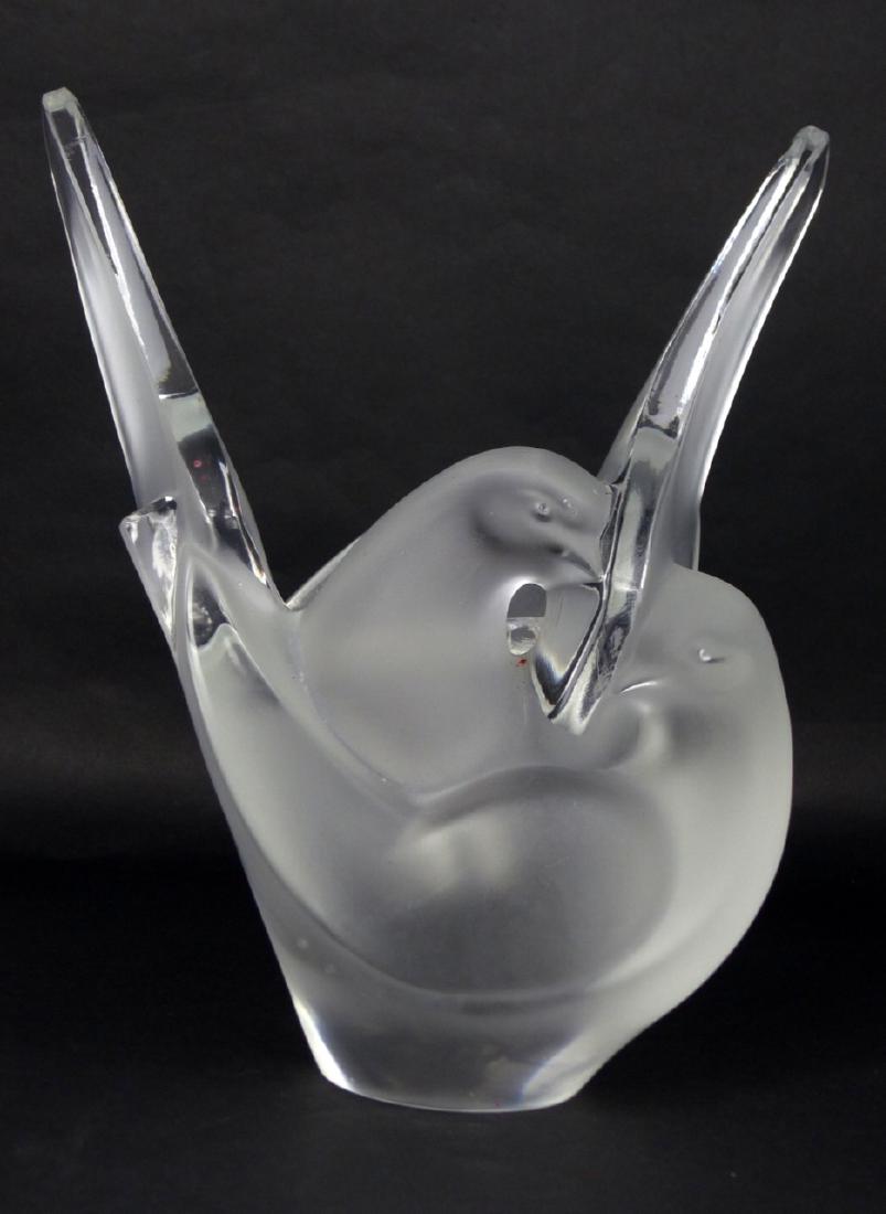 LALIQUE FRANCE 'SYLVIE' CRYSTAL VASE w FROG (1 of 6)