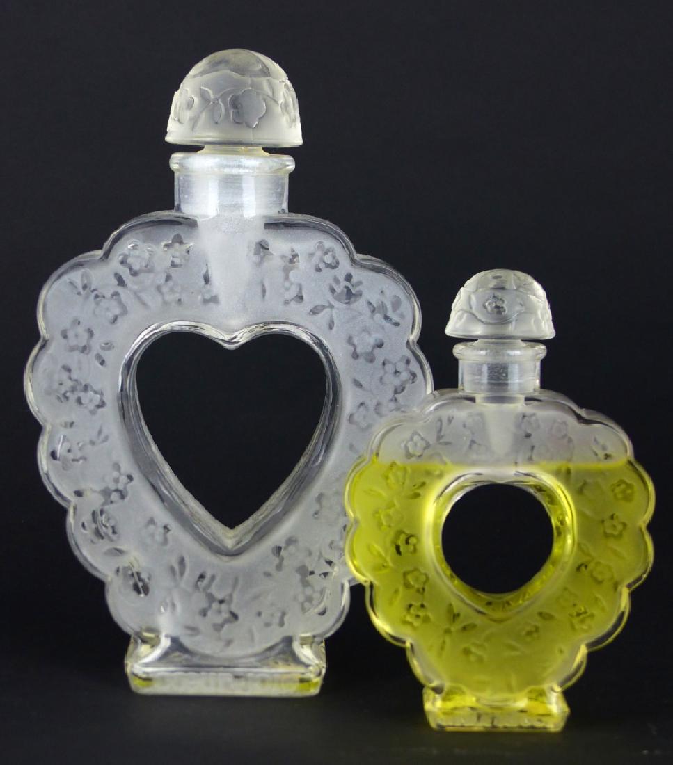 2pc LALIQUE 'COEUR-JOLE' PERFUME BOTTLES (1 of 6)