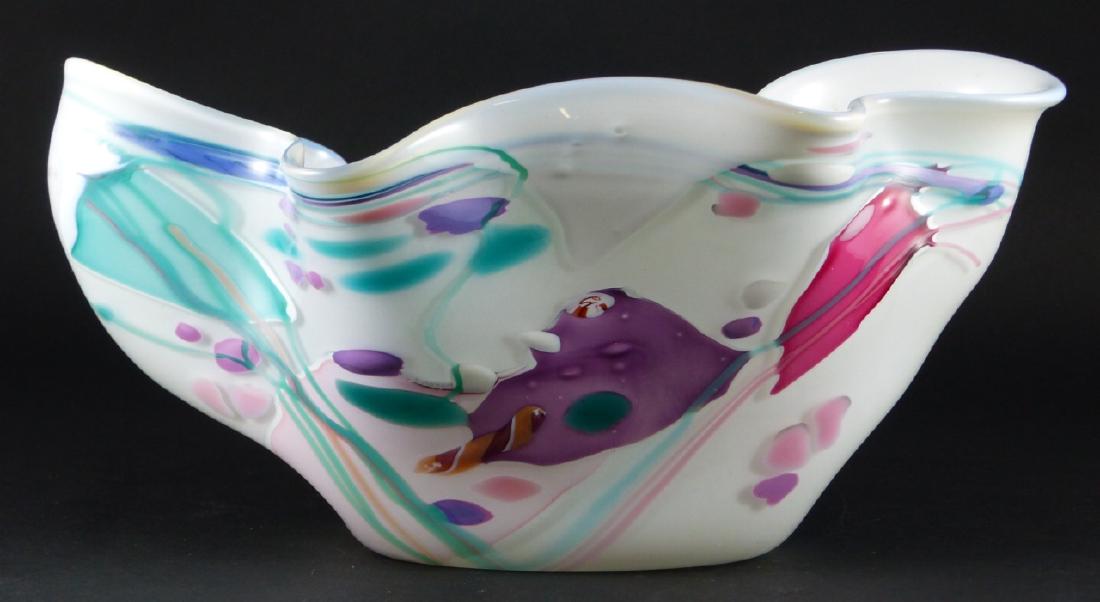 STEPHEN NELSON ABSTRACT ART GLASS VASE (1 of 8)