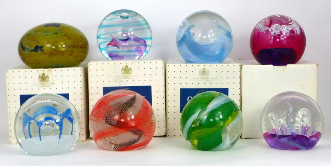 8pc CAITHNESS ART GLASS PAPERWEIGHTS w BOXES (1 of 3)