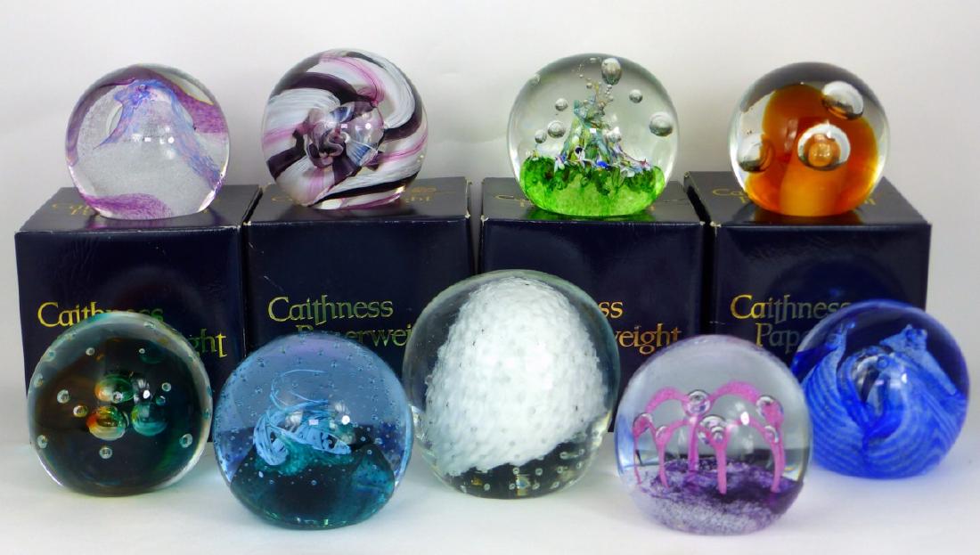 9pc CAITHNESS ART GLASS PAPERWEIGHTS w BOXES (1 of 3)