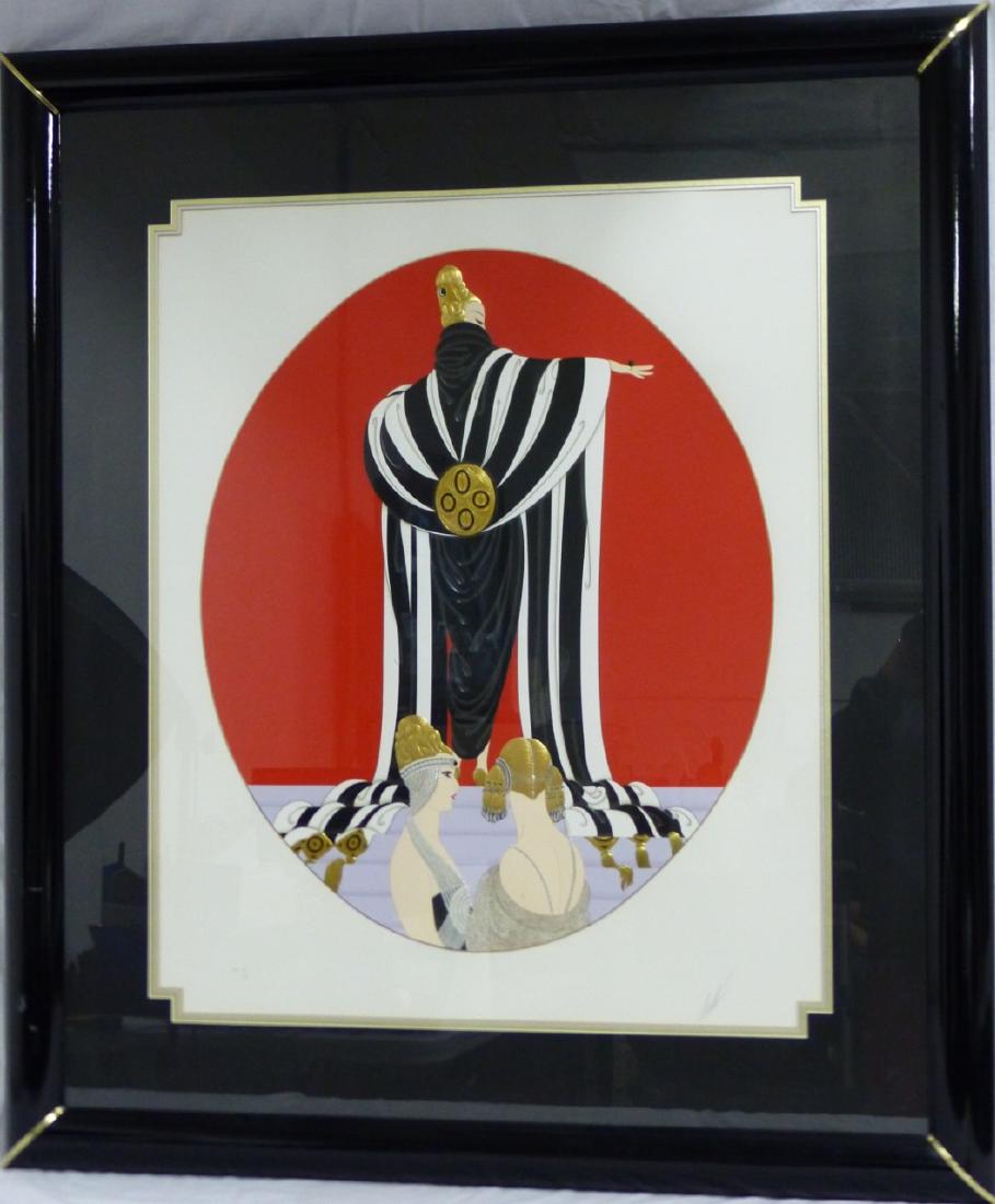 ERTE 'MONACO' EMBOSSED SERIGRAPH ARTIST PROOF: Romain De Tirtoff Erte (Russian. 1892-1990) embossed serigraph with foil stamping titled 'Monaco'. Pencil signed lower right and numbered H.C. 3/8 lower left. Measures 33" (84cm) x 27" (68.5cm) + 6 1/
