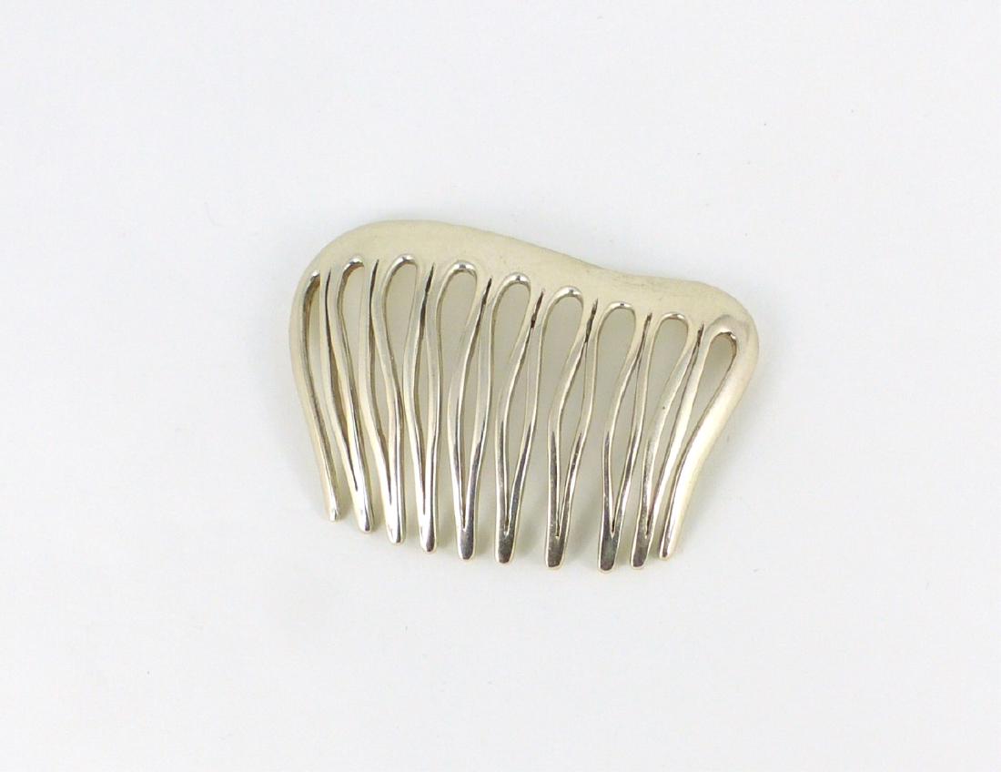 ANGELA CUMMINGS FOR TIFFANY STERLING HAIR COMB: Angela Cummings for Tiffany & Co sterling silver hair comb. Marked Tiffany & Co, Sterling. Measures 2 1/4" (3cm) length.