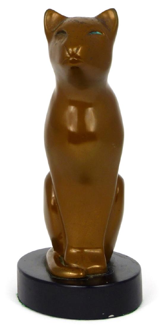 WILLIAM DEWITT 'SIAMESE CAT' BRONZE SCULPTURE: William DeWitt bronze sculpture in the form of a cat. Signed to base. Measures 8 1/2" (21.5cm) height.