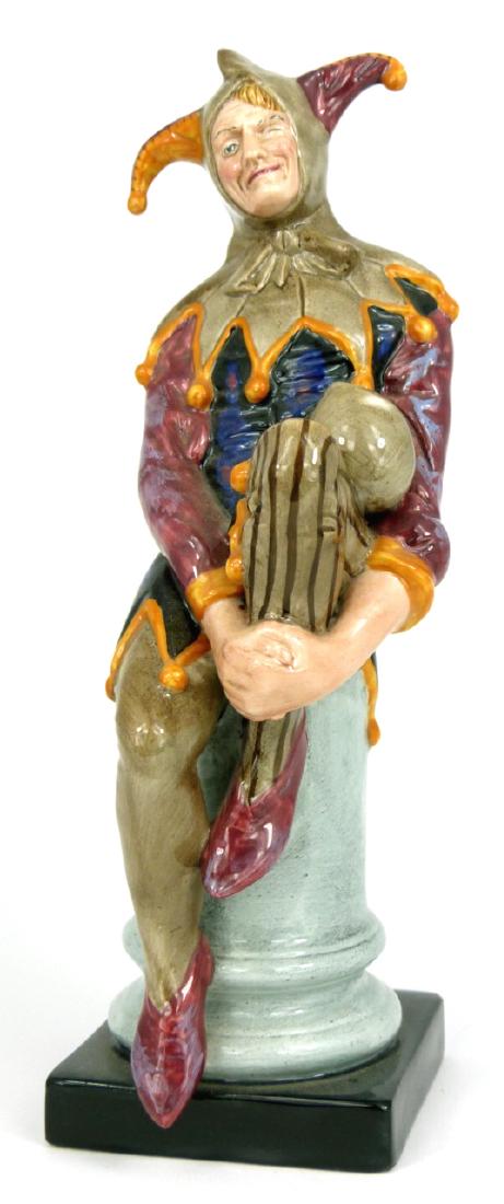 ROYAL DOULTON 'THE JESTER' PORCELAIN FIGURINE: Royal Doulton 'The Jester' porcelain figure #2016. Marked to underside. Measures 9 3/4" (24.8cm) height.