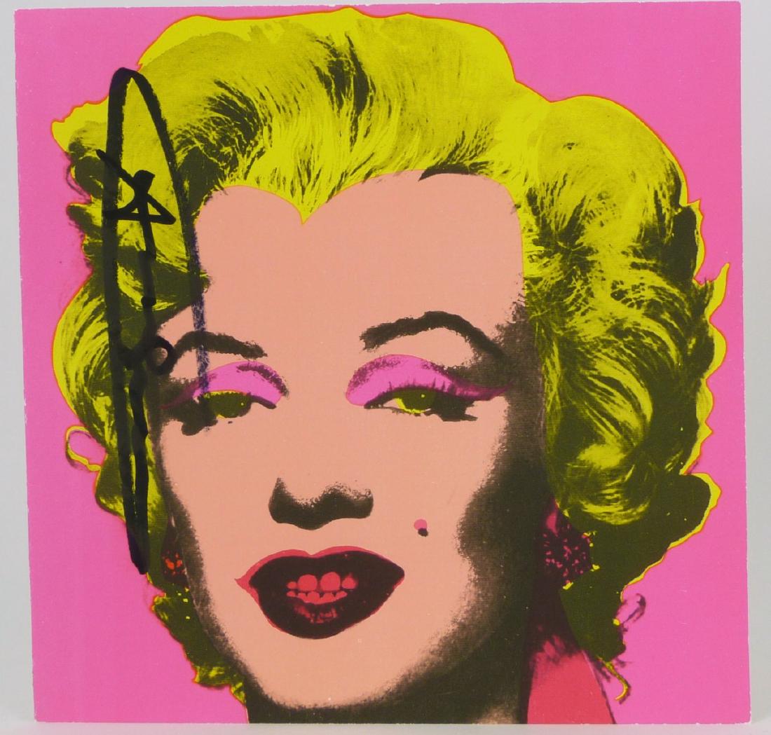 ANDY WARHOL 'MARILYN' SIGNED INVITATION: Andy Warhol (American, 1928-1987) 'Marilyn' invitation, offset lithograph in colors. Published by Castelli Graphics, New York, 1981. Printed by Colour Editions, Inc. Hand signed in black marker. Folde