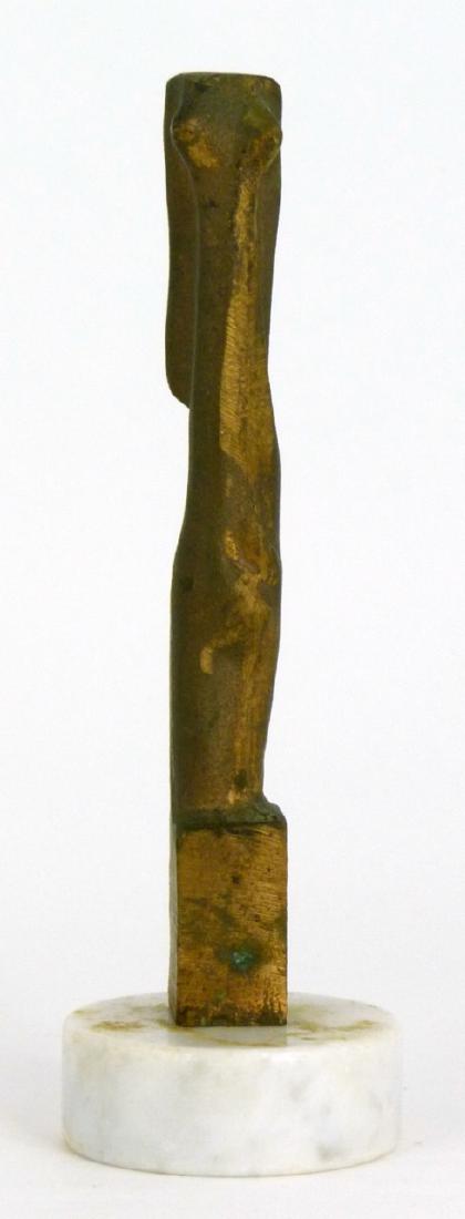 ROBERTO ESTOPINAN ABSTRACT TORSO BRONZE SCULPTURE: Roberto Estopinan (Cuban/American, 1921-2015) abstract bronze sculpture depicting a torso. Signed to bronze base. Measures 5 3/8" (13.7cm) + 3/4" (2cm) marble base.