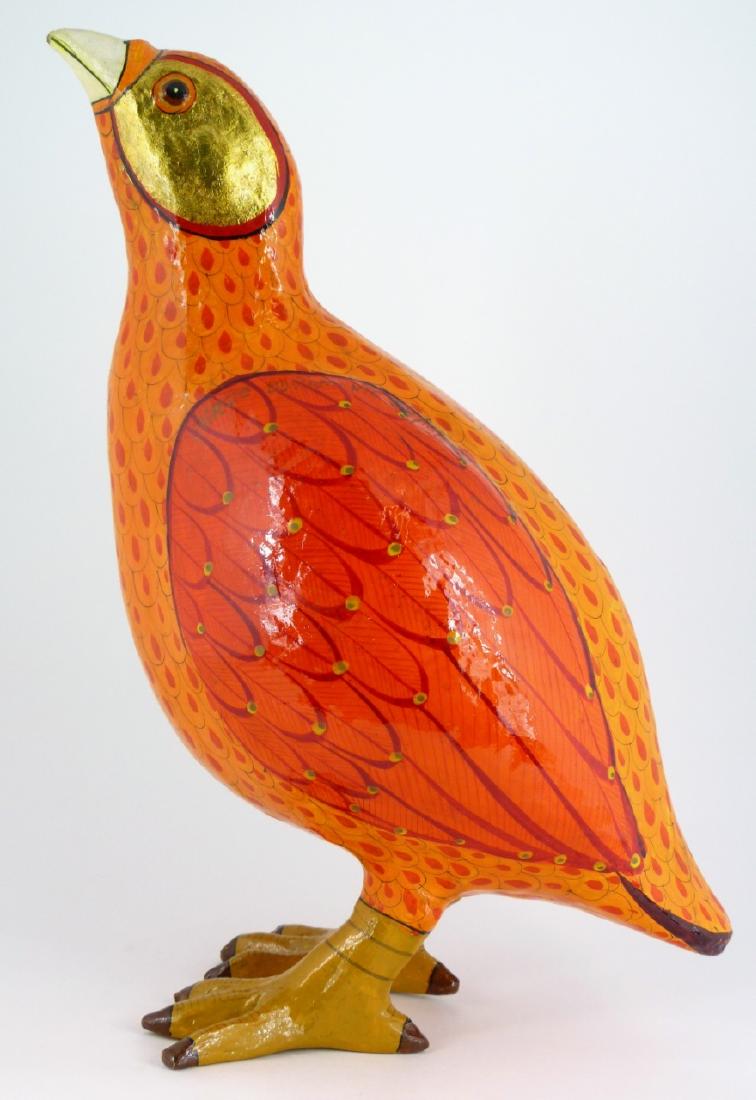SERGIO BUSTAMANTE PAPIER MACHE BIRD: Sergio Bustamante (Mexican, b. 1942) papier mache bird. Signed and numbered 58/100. Measures 14 1/4" (36.2cm) height.