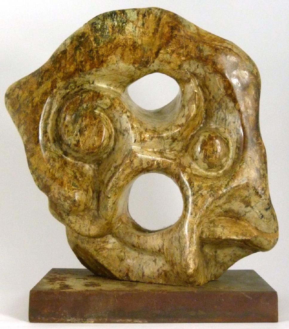 NUNZIO MAINIERI ABSTRACT MARBLE SCULPTURE: Abstract carved marble sculpture attributed to Nunzio Mainieri (Cuban). Measures 12" (30.5cm) height + 1 1/4" (3cm) base.