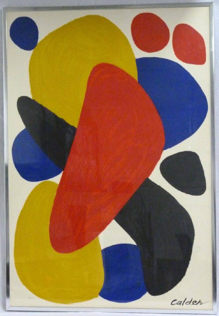 ALEXANDER CALDER 'BOOMERANG' LITHOGRAPH: Alexander Calder (American, 1898-1976) 'Boomerang' lithograph. Signed in the plate lower right. Numbered 25/1900 lower left. Measures 43 5/8" (110.7cm) x 27 7/8 (71cm)" + 5/8" (2cm) frame.