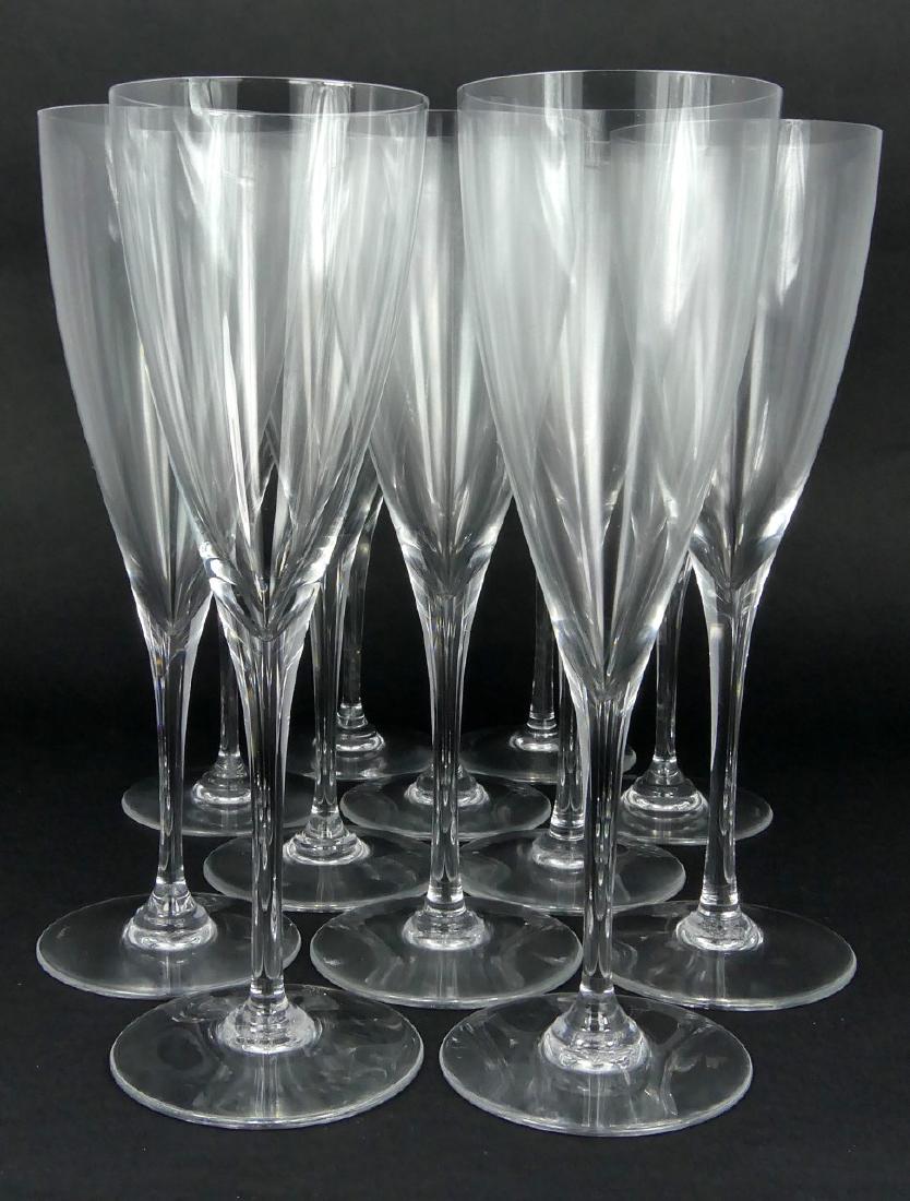 12pc BACCARAT 'DOM PERIGNON' WATER GOBLETS: 12 Baccarat crystal water goblets in the 'Dom Perignon' pattern. Each marked to underside and measures 8 7/8" (22.5cm) height.