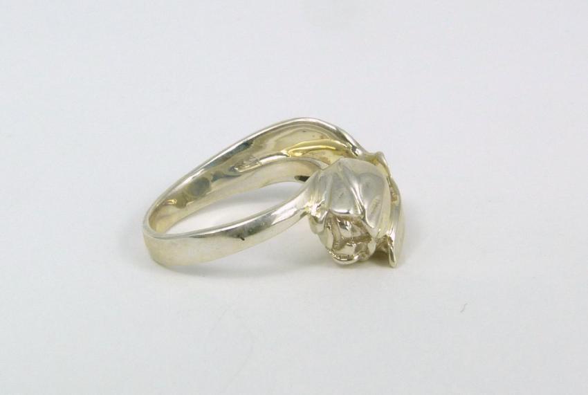TIFFANY & CO STERLING SILVER TULIP RING: Tiffany & Company sterling silver ring in the form of a tulip. Marked T & Co, 925. Ring size 5.