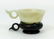 CHINESE CARVED WHITE JADE CUP w STAND - 10