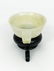 CHINESE CARVED WHITE JADE CUP w STAND - 3
