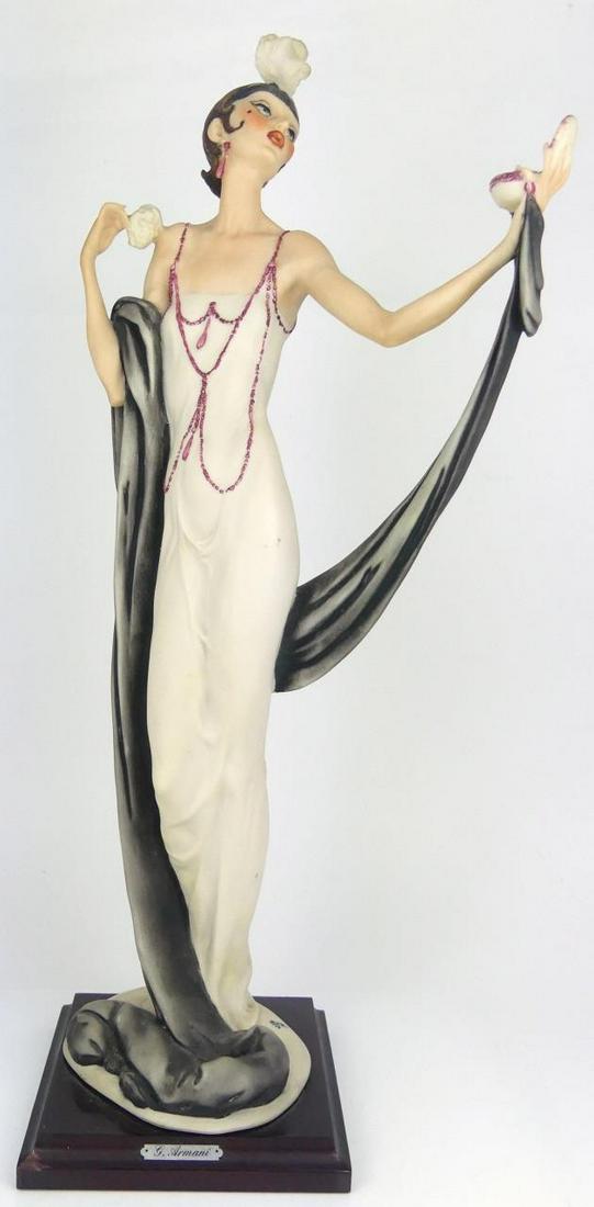 GIUSEPPE ARMANI LADY w SHAWL FIGURINE: Giuseppe Armani figure depicting a lady with shawl. Marked to base. Measures 15 1/4" height.