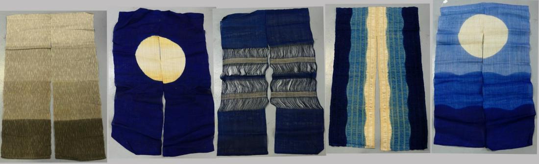 12pc JAPANESE NOREN DOORWAY CURTAINS: Collection of 12 Japanese Noren door way tapestry curtains. Largest measures approx 58" length x 35" width.