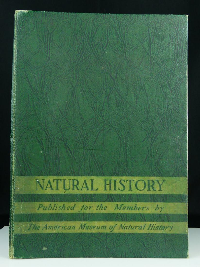8pc NATURAL HISTORY MAGAZINE 1937-1938 BOUND: 8 Natural History Magazines in bound cover published for the Members by The American Museum of Natural History. Two editions dated 1938 and six dated 1937. Measures 12 3/4" x 9 1/4".