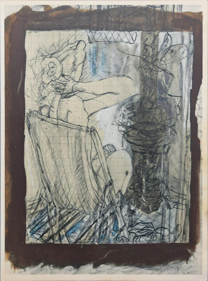 GEORGES BRAQUE 'SEATED WOMAN' LITHOGRAPH: Georges Braque 'Seated Woman' lithograph from Verve 1955. Measures 13 7/8" x 10 1/4".