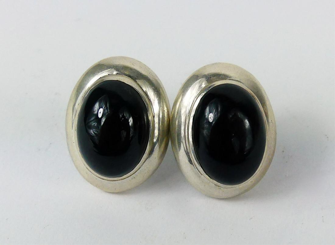 PR PALOMA PICASSO TIFFANY STERLING & ONYX EARRINGS (1 of 3)