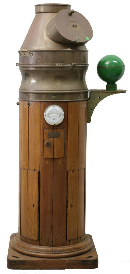 N.V. OBSERVATOR BRASS & TEAK SHIP BINNACLE (1 of 8)