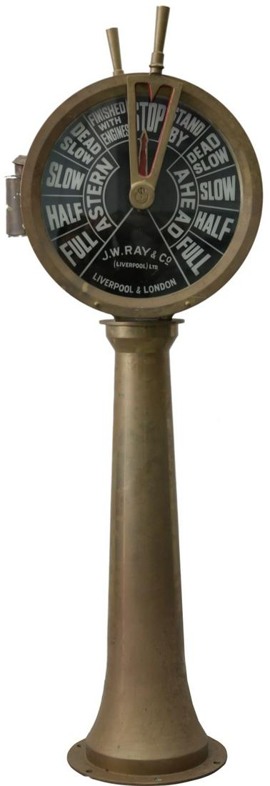J.W. RAY & LIVERPOOL LARGE BRASS SHIP TELEGRAPH (1 of 5)