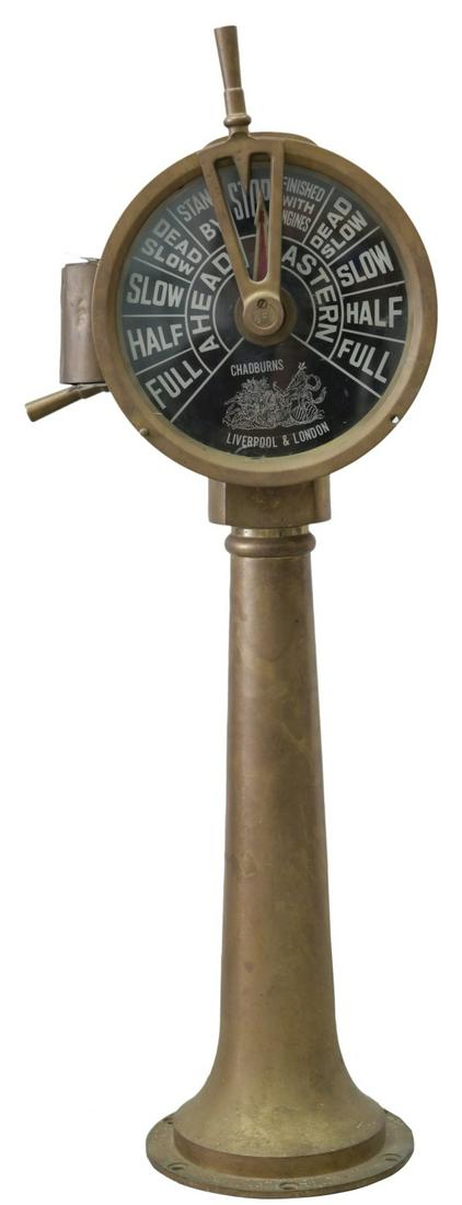 CHADBURNS LIVERPOOL BRASS SHIP TELEGRAPH (1 of 4)
