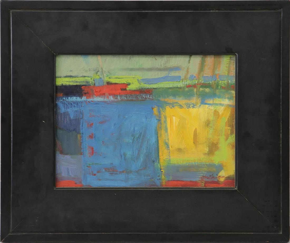 JOHN MACGOWAN ABSTRACT OIL PAINTING ON BOARD (1 of 4)