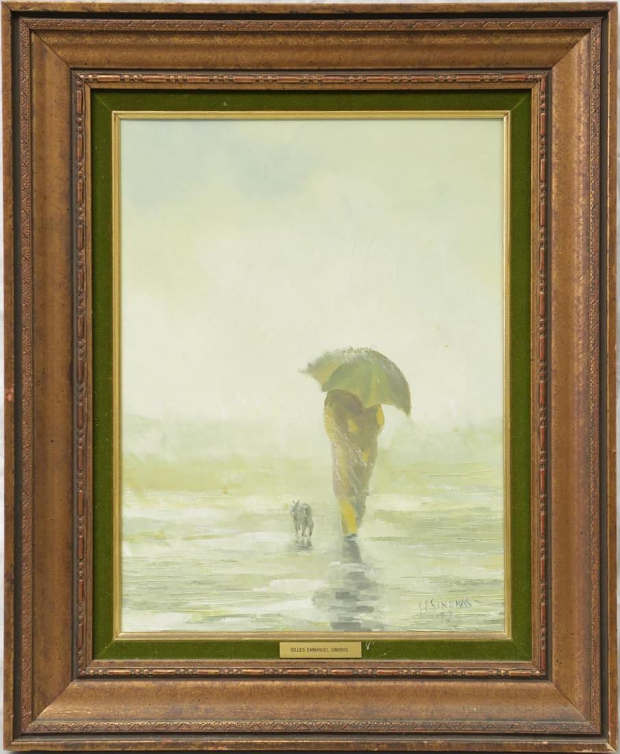 GILLES GINGRAS 'FIGURE w DOG' OIL ON CANVAS (1 of 7)