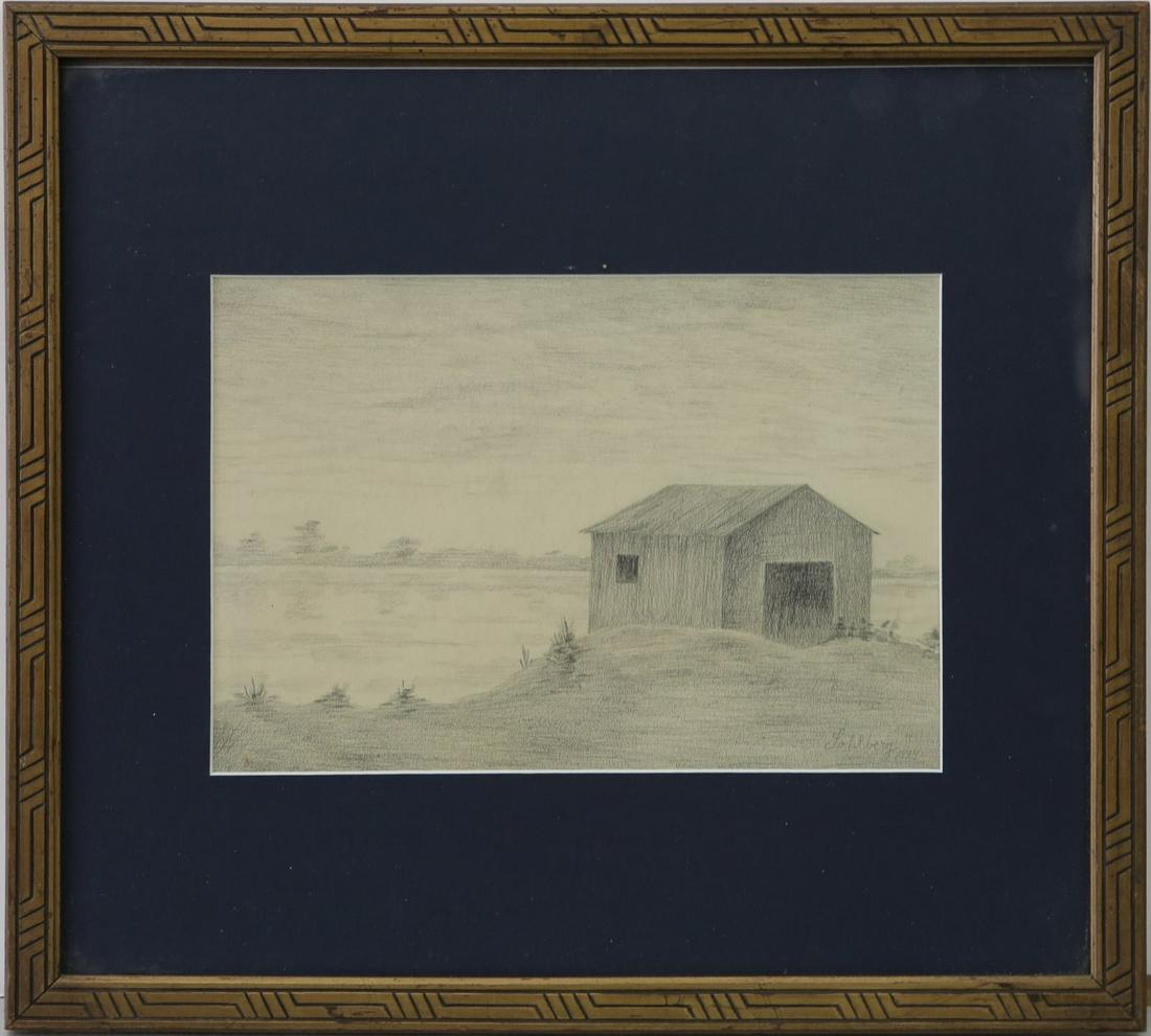 HARALD SOHLBERG PENCIL DRAWING ON PAPER (1 of 3)