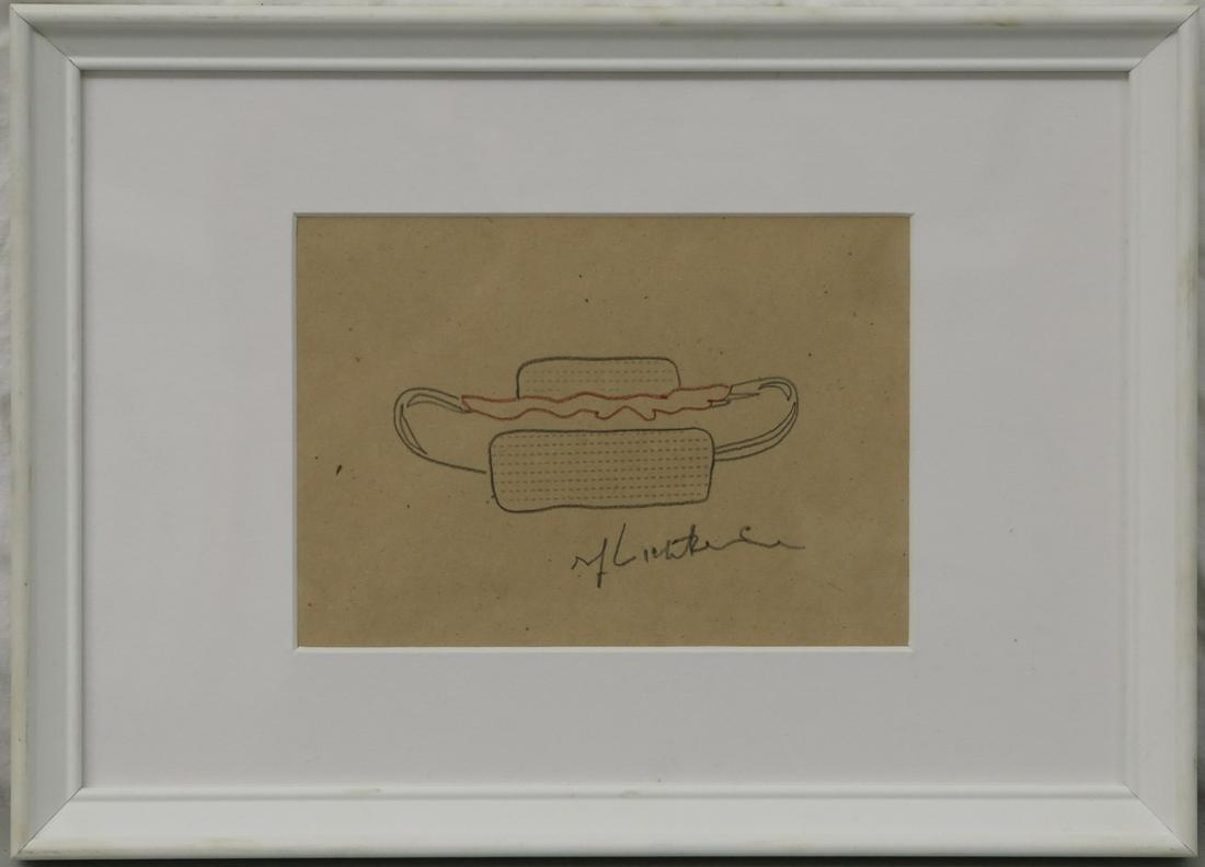 ROY LICHTENSTEIN 'STUDY FOR HOT DOG' PENCIL/PAPER (1 of 4)