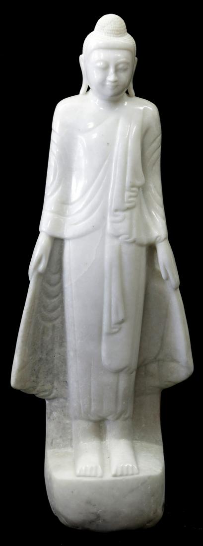 BURMESE STANDING BUDDHA MARBLE SCULPTURE (1 of 6)