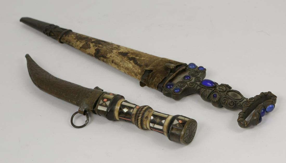 2pc INLAID DAGGERS w SHEATHS (1 of 9)