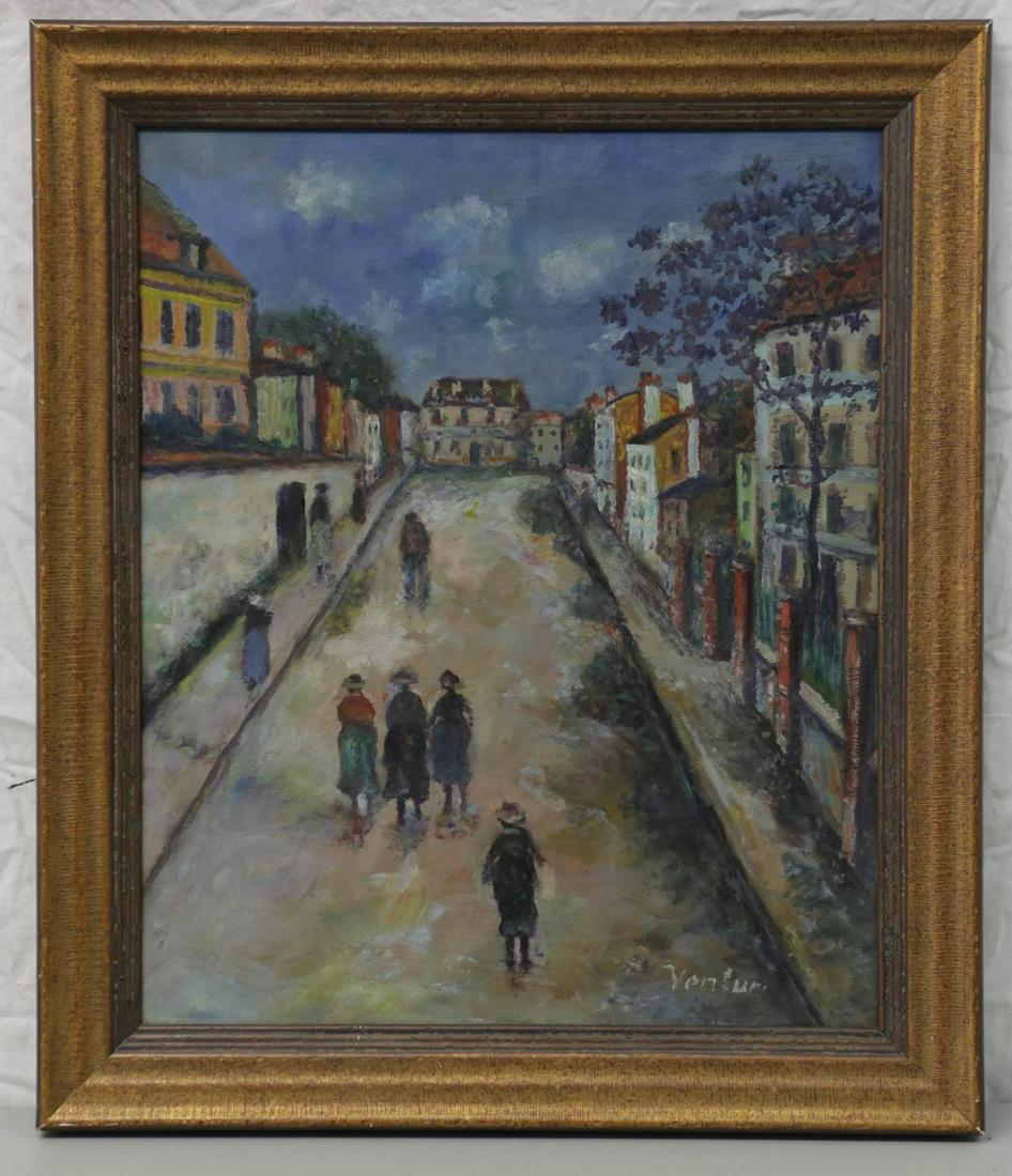 VENTURI FRENCH STREET SCENE OIL PAINTING ON CANVAS (1 of 4)