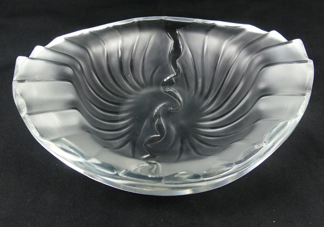 LALIQUE 'NANCY' FROSTED CRYSTAL CENDRIER BOWL (1 of 7)