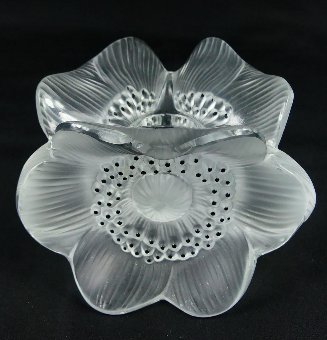 LALIQUE CRYSTAL ANEMONE TRIPLE FLOWER CANDLE (1 of 7)