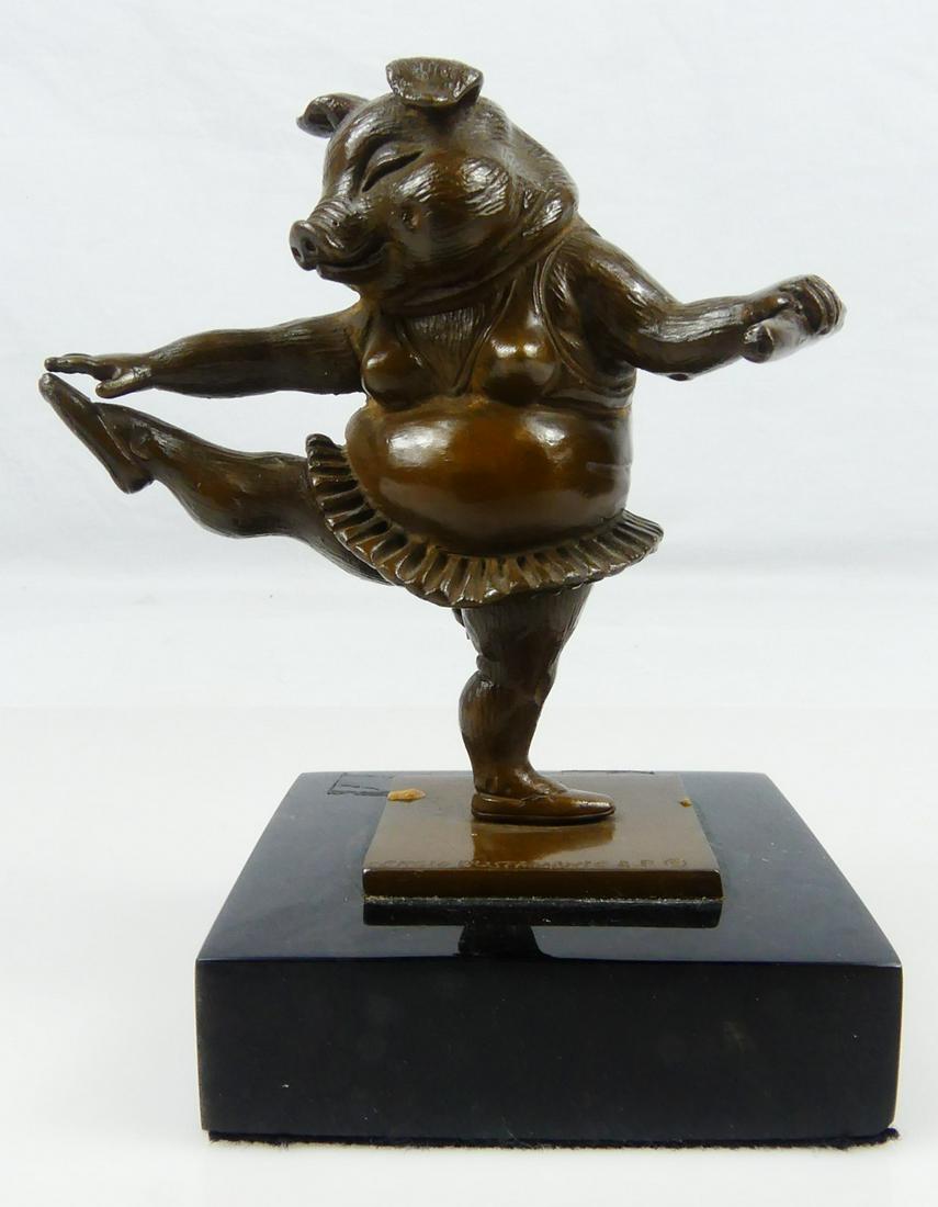 SERGIO BUSTAMANTE 'DANCING PIG' BRONZE SCULPTURE (1 of 6)