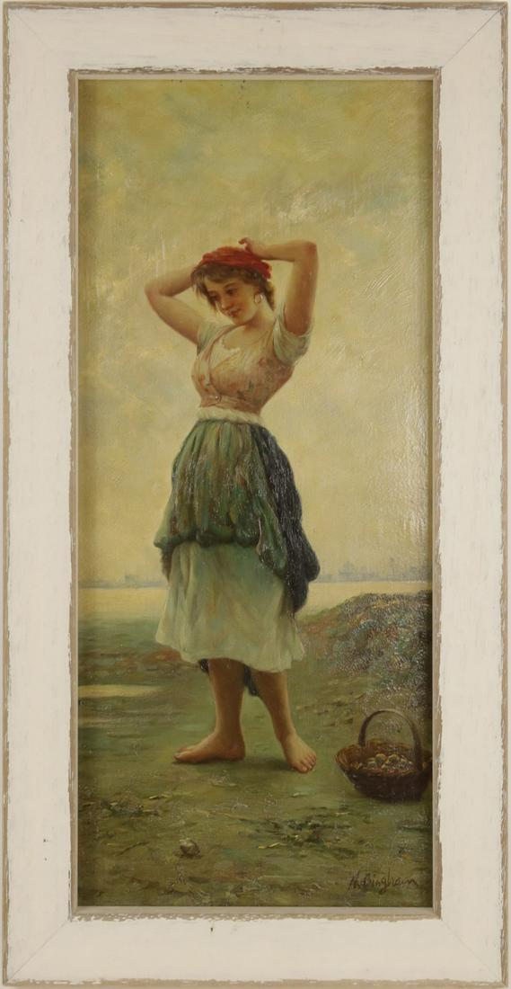 N HENRY BINGHAM OIL PAINTING ON PANEL (1 of 4)