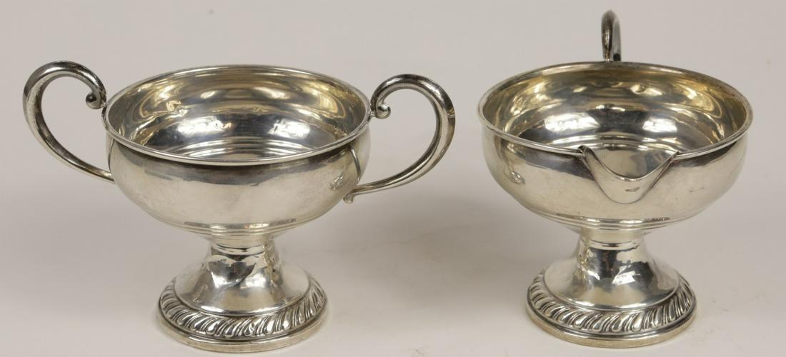 2pc STERLING SILVER WEIGHTED CREAMER & SUGAR (1 of 8)