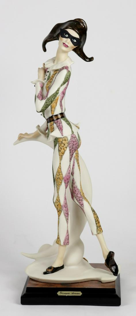 GIUSEPPE ARMANI LADY HARLEQUIN SCULPTURE w BOX: Giuseppe Armani Lady Harlequiin figurine #740C. Numbered 5061/7500. Figure measures 15" height. Includes original box.