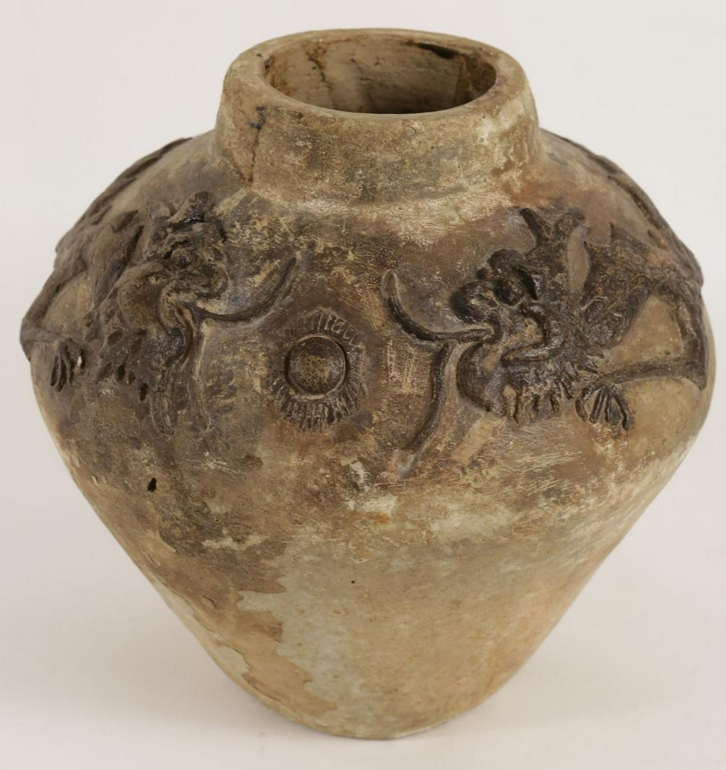 CHINESE STONEWARE DRAGON VASE (1 of 4)