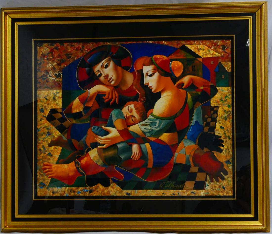 OLEG ZHIVETIN 'RESTING FAMILY' SERIGRAPH (1 of 5)