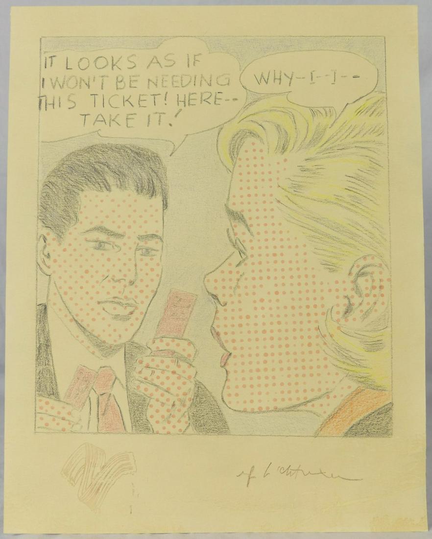 ROY LICHTENSTEIN DRAWING ON PAPER (1 of 6)