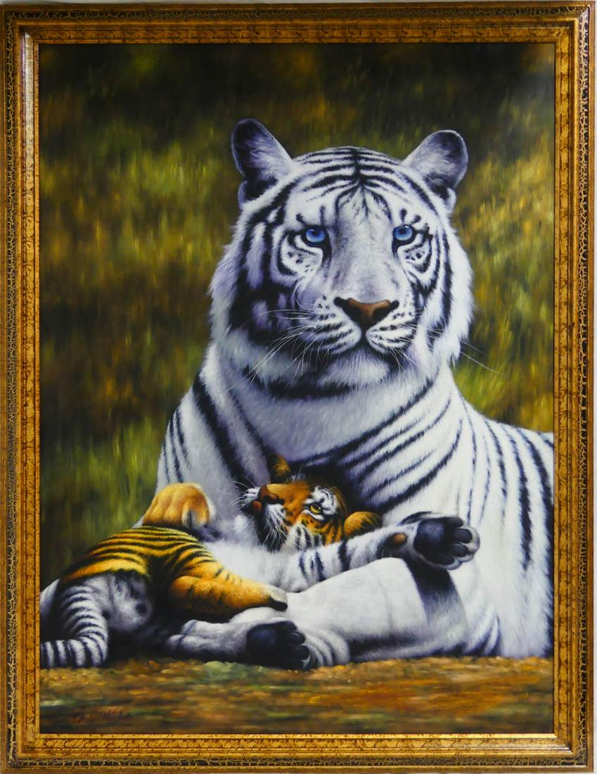 AFTER ANDY WARHOL SIBERIAN TIGER ACRYLIC ON CANVAS (1 of 4)