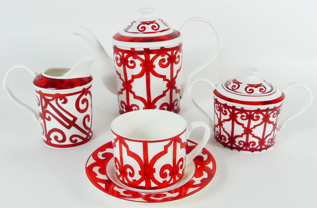 HERMES 'BALCON DU GUADALQUIVIR' PORCELAIN TEA SET (1 of 4)