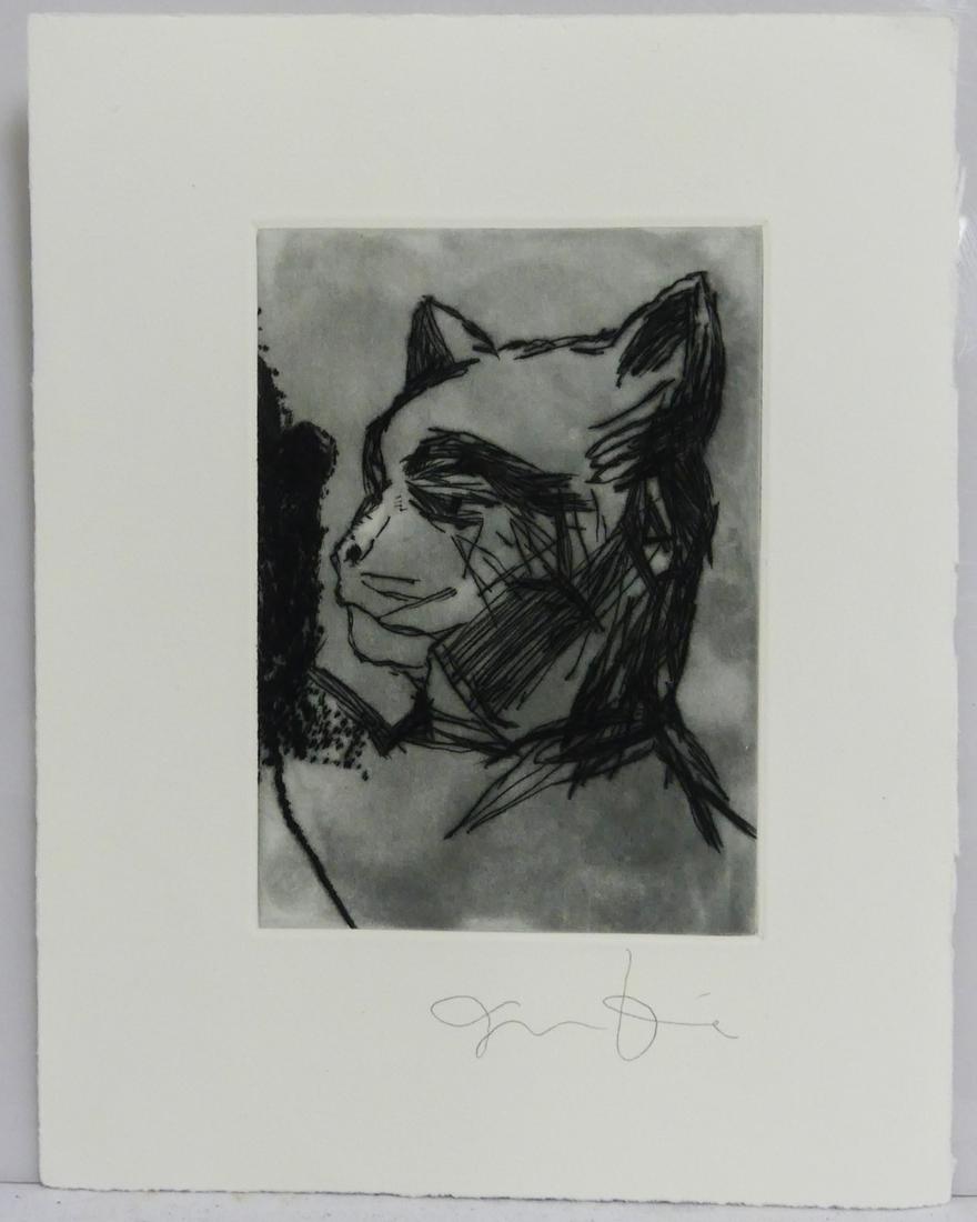 JIM DINE 'CAT' ETCHING SIGNED (1 of 4)